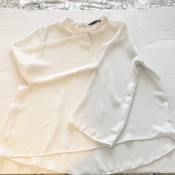 Zara Basic collection women’s blouse, white color, size large, - Picture 4 of 11